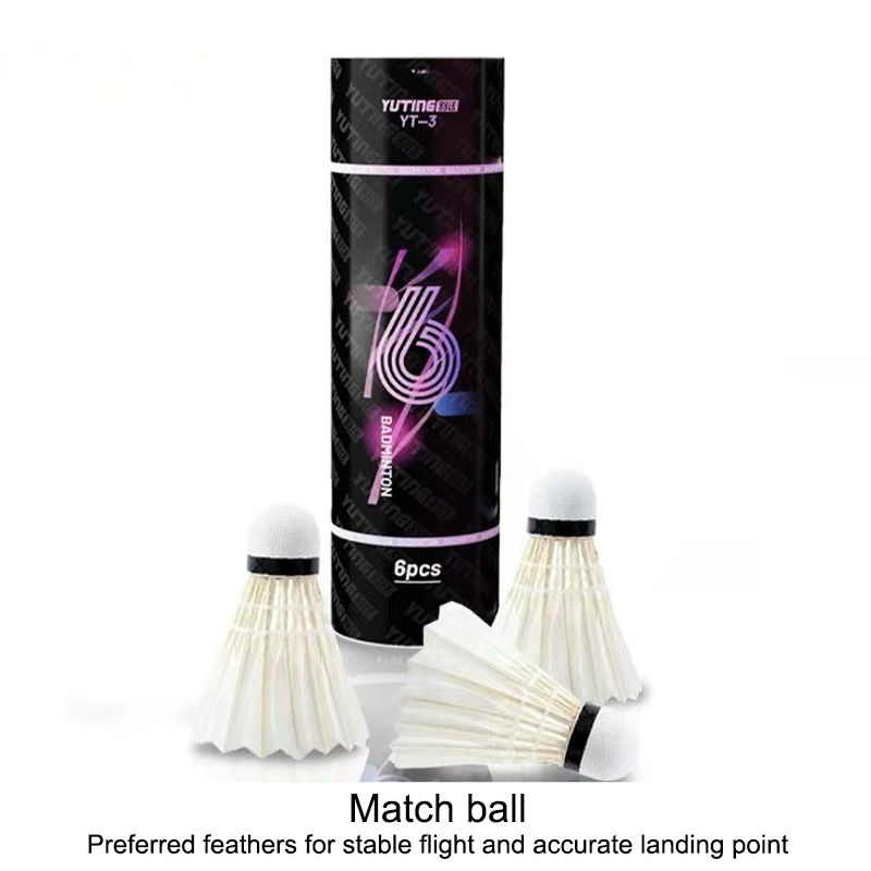Badminton Fun - 3/6 stuks witte ganzenveren badmintonballen shuttle