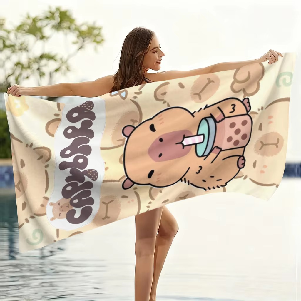 Towel Small Sport - Snel drogende Capybara cartoon strandhanddoek, klein