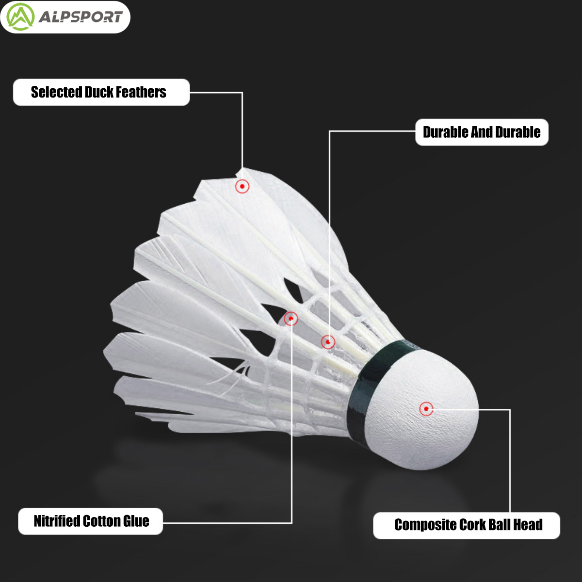 ALPSPORT 303 witte eendenveren - Badminton Youtube recensie en prijs